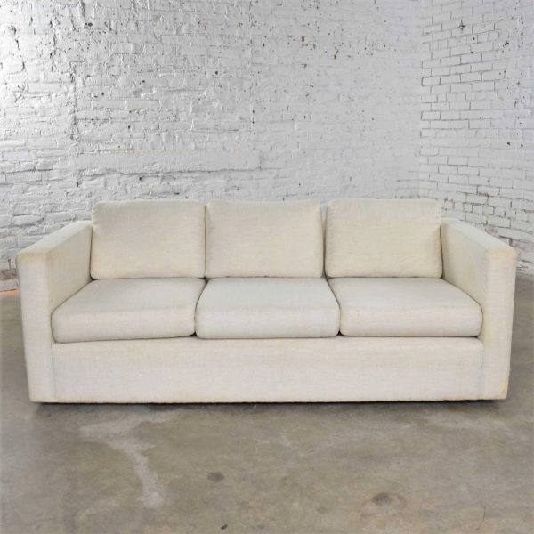 White Modern Tuxedo Style Sofa by Milo Baughman for Thayer Coggin