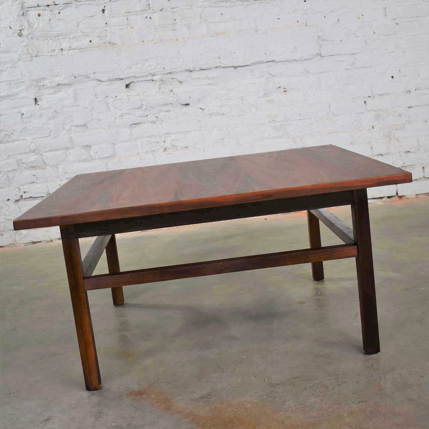 Mid Century Modern Square Walnut Cocktail Coffee End or Side Table Style Founders