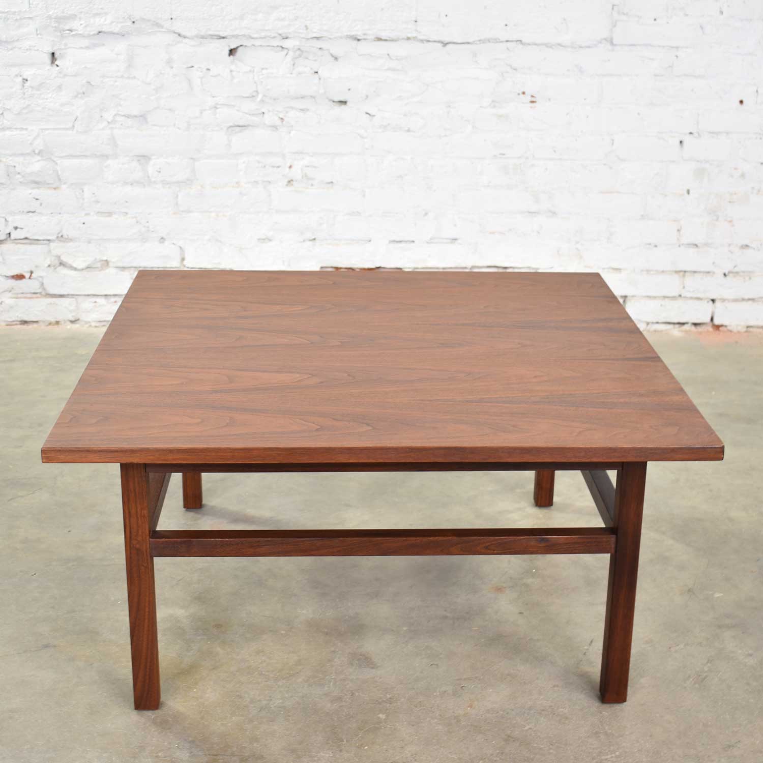 Mid Century Modern Square Walnut Cocktail Coffee End or Side Table Style Founders