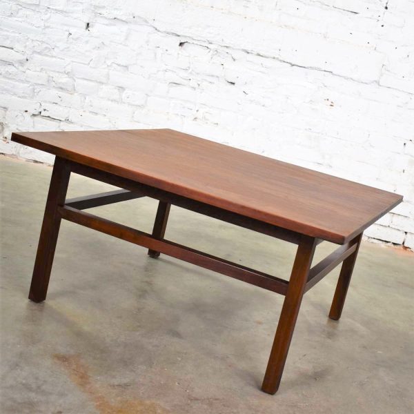 Mid Century Modern Square Walnut Cocktail Coffee End or Side Table Style Founders