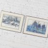 Pair of Vintage Watercolor Winter Landscape Paintings by Dorothy M. Reece Kordash