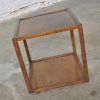 Mid Century Modern Square Walnut Cocktail Coffee End or Side Table