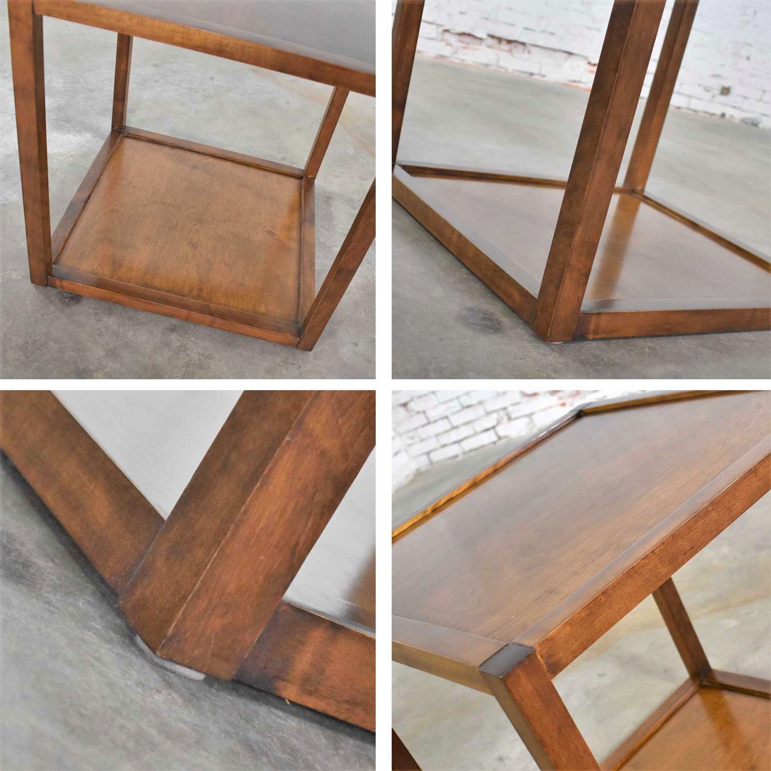 Mid Century Modern Square Walnut Cocktail Coffee End or Side Table