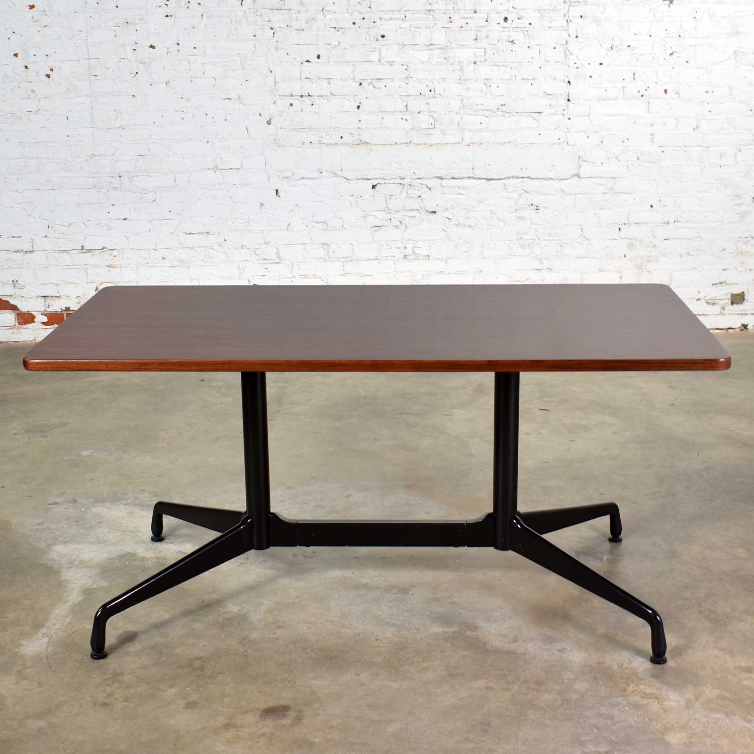 Eames Herman Miller Aluminum Group Conference or Dining Table Rosewood & Black