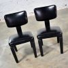 Mid Century Modern Pair of Black Thonet Bentwood and Vinyl Chairs