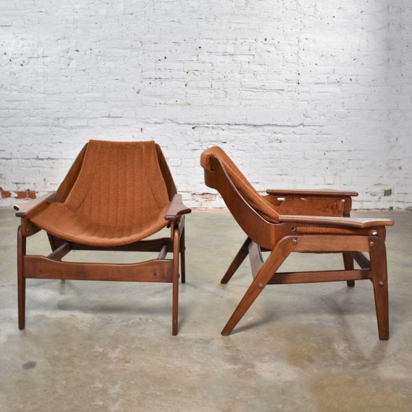 Mid Century Modern Triumph I Sling Chairs by Jerry Johnson for Charlton a Pair