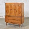 Mid Century Gentlemen’s Chest with Hexagon Paneled Design and Brass Hardware