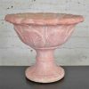 Antique Salmon Red Concrete Garden Urn Planter