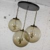 Lightcraft of California Chandelier with 3 Cascading Smoke Glass Orb Globes Various Size