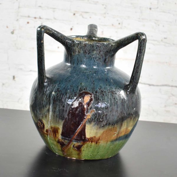 Art Nouveau Flemish Earthenware Three Handled Vase by Leo Maes Vereenooghe