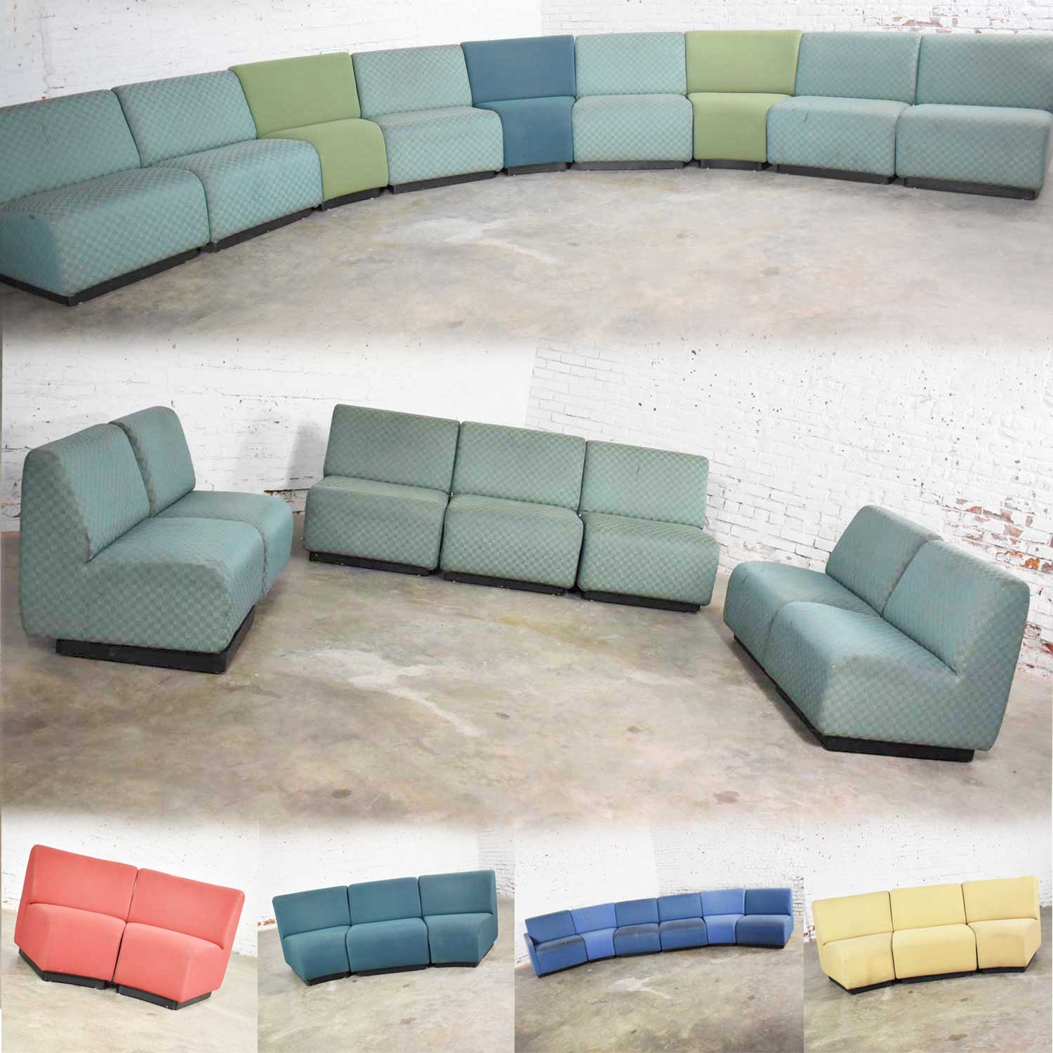 August Inc Modern Modular Sectional Sofa Straight & Wedge Pieces Style of Chadwick