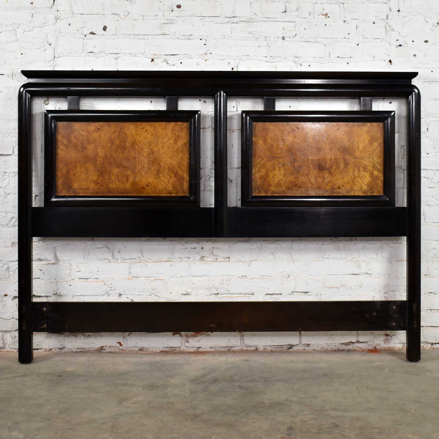 Chin Hua Black & Burlwood Full-Size Headboard by Raymond Sobota for Century Furniture