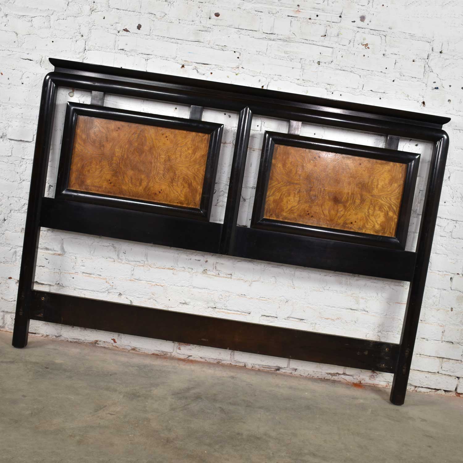 Chin Hua Black & Burlwood Full-Size Headboard by Raymond Sobota for Century Furniture