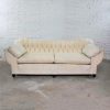 Vintage Art Deco Hollywood Regency Sofa with Tufted Back and Concave Pillowed Arms