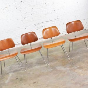 Vintage Mid Century Modern Eames DCM Dining Chairs for Herman Miller Set of 4