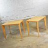 Mid Century Modern Blonde Side Tables or End Tables with Laminate Tops a Pair