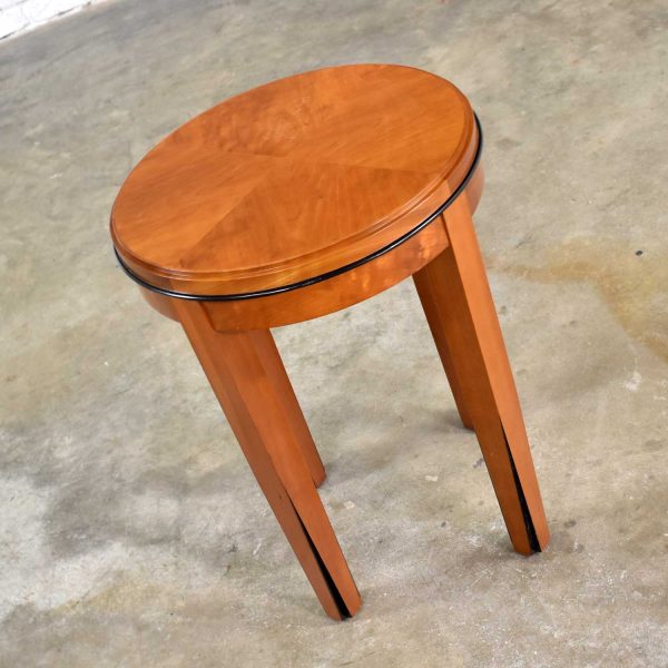 Small Round Art Deco Style Side Table or End Table by Hickory Business Furniture