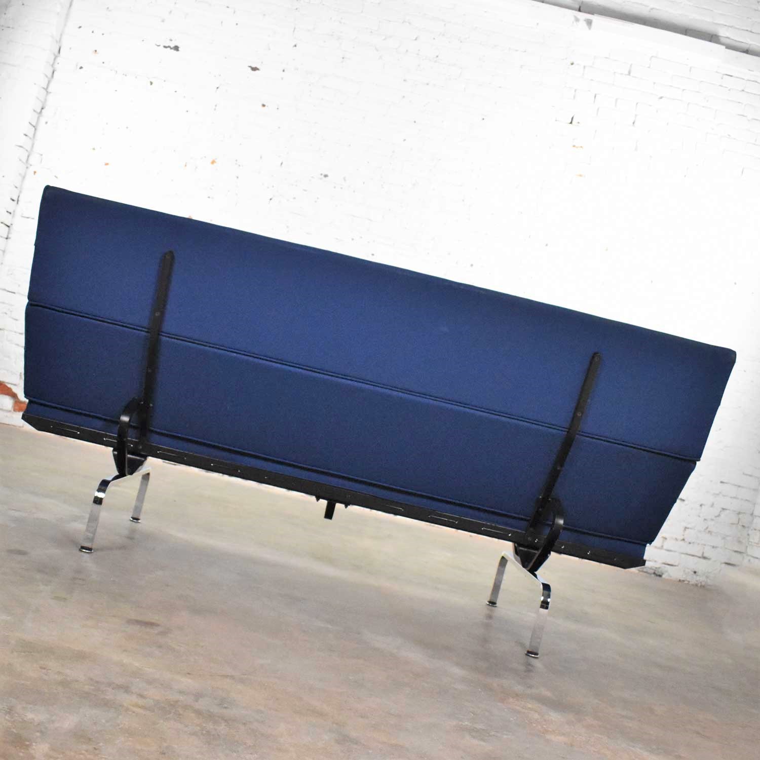 Vintage Mid-Century Modern Eames Sofa Compact in Blue by Herman Miller