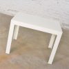 Vintage Modern White Molded Plastic Rectangular Parsons Style Side Table Style Syroco or Kartell