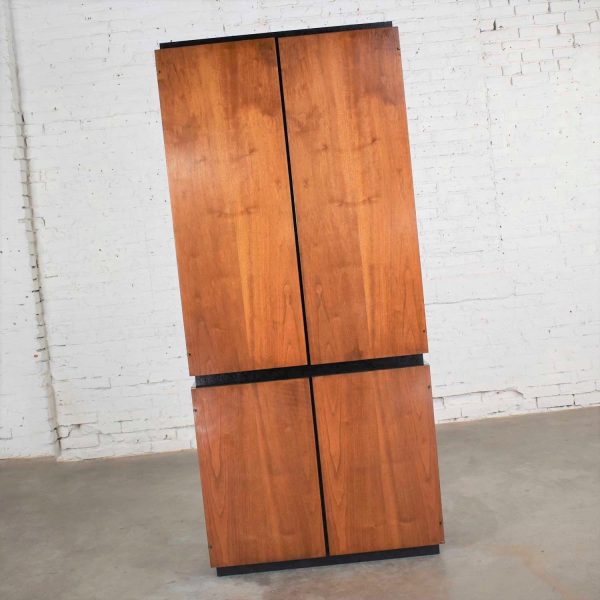 Vintage Modern Walnut Entertainment Cabinet Storage Armoire by Barzilay Furniture Mfg.