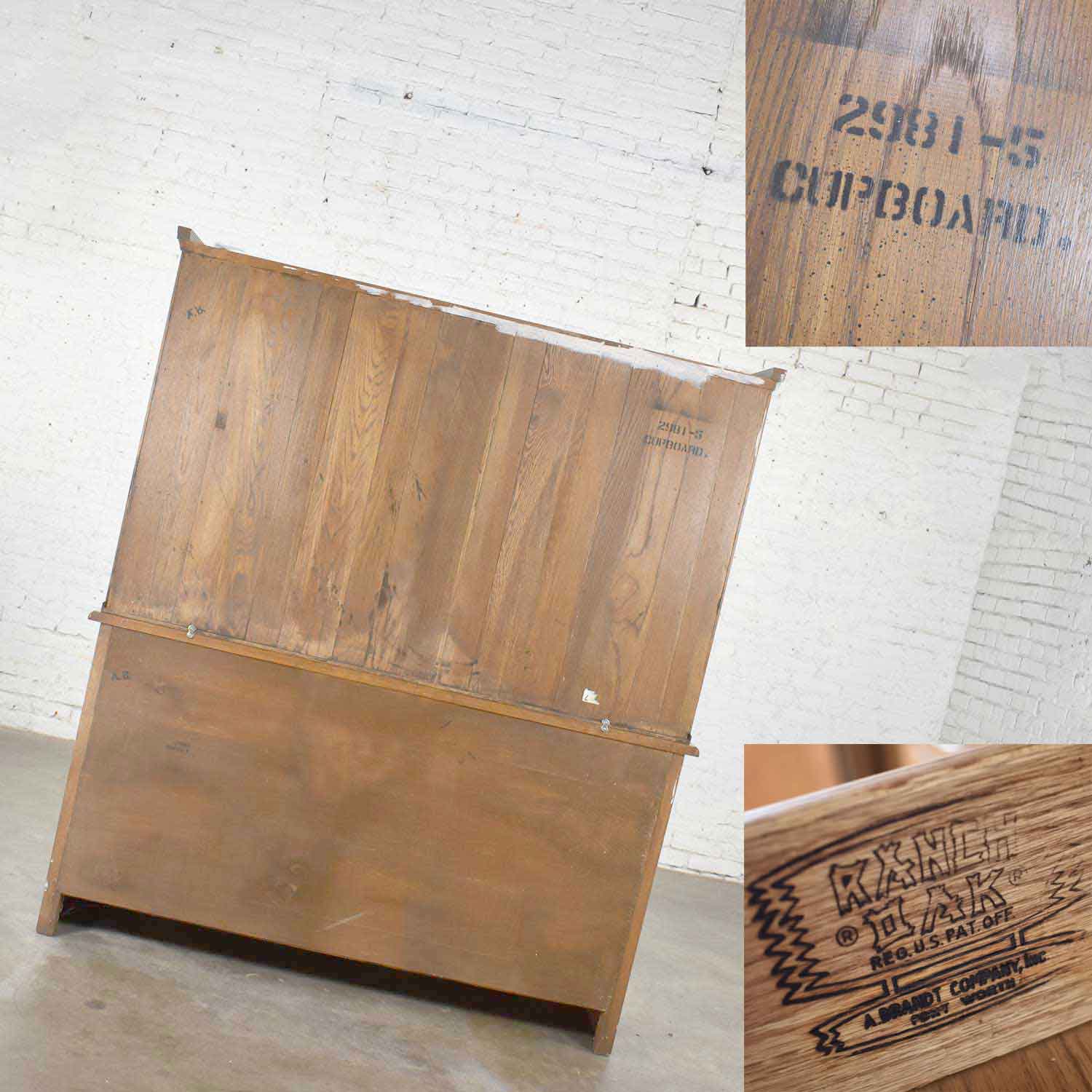 Vintage A. Brandt Ranch Oak Sideboard China Hutch Cabinet Western Rustic