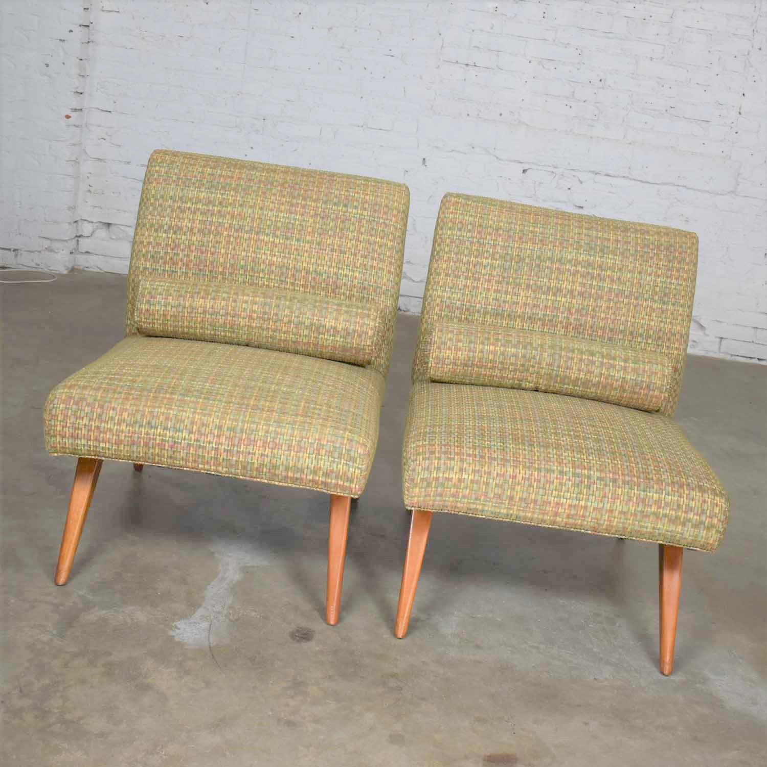 Mid Century Modern Pair of Slipper Chairs in the Style of ...