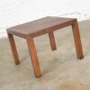 Vintage Modern Lane Solid Walnut Square Parsons Side Table w/ Inlay Style #1124-18 1970