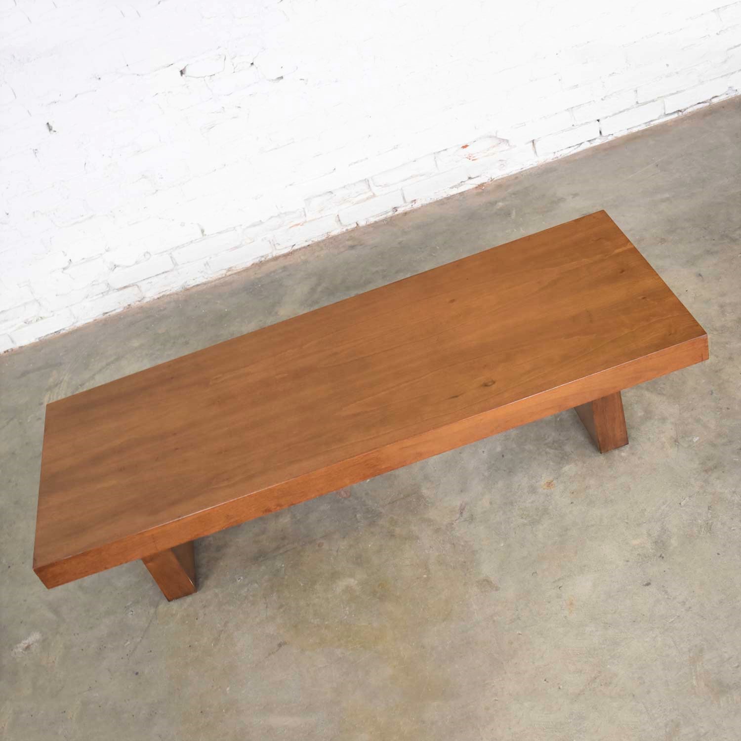 Show-Pieces Mid Century Modern or Asian Low Coffee or Teahouse Table Bench in Walnut