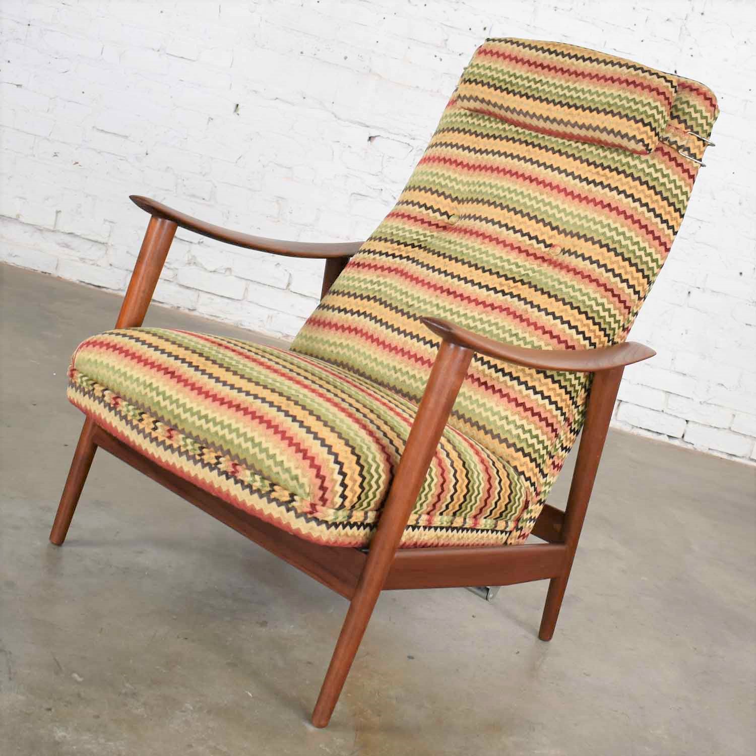 Norwegian MCM Scandinavian Modern High Back Reclining Lounge Chair Attributed to Arnt Lande