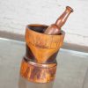 Vintage Mid-Century Modern Hand Turned (Wood) Mortar and Pestle 1950