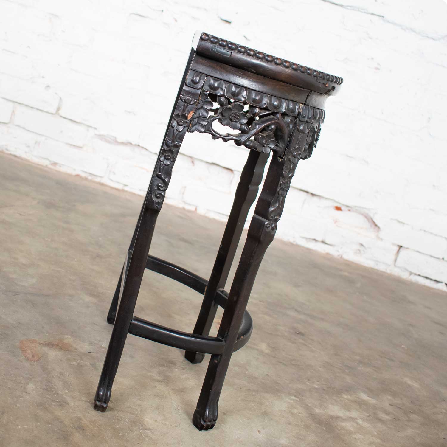 Vintage Asian Half Moon Console Table or Stand