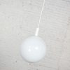 Mid Century Modern Blown Milk Glass Large Globe Pendant Light by Lite Trend of La Palma CA