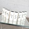 8 Vintage Mid-Century Modern Ceramic Tumblers White & Black with Asian Symbols