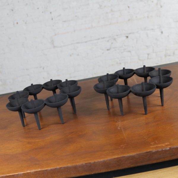 Dansk Black Iron Design with Light Series Candle Holders by Borje Rajalin