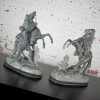 Antique Pair Detailed Spelter Marly Rearing Horse & Groom Sculptures after Guillaume Coustou