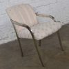 Vintage Art Deco Revival Chrome and Upholstered Accent Armchair 1970-1980