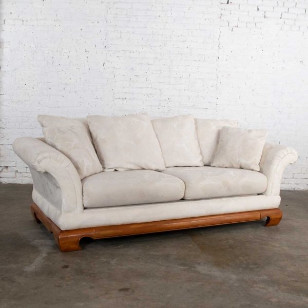 Chinoiserie Chow Leg Ming Style Sofa by Schnadig International Furniture Hollywood Regency Flair