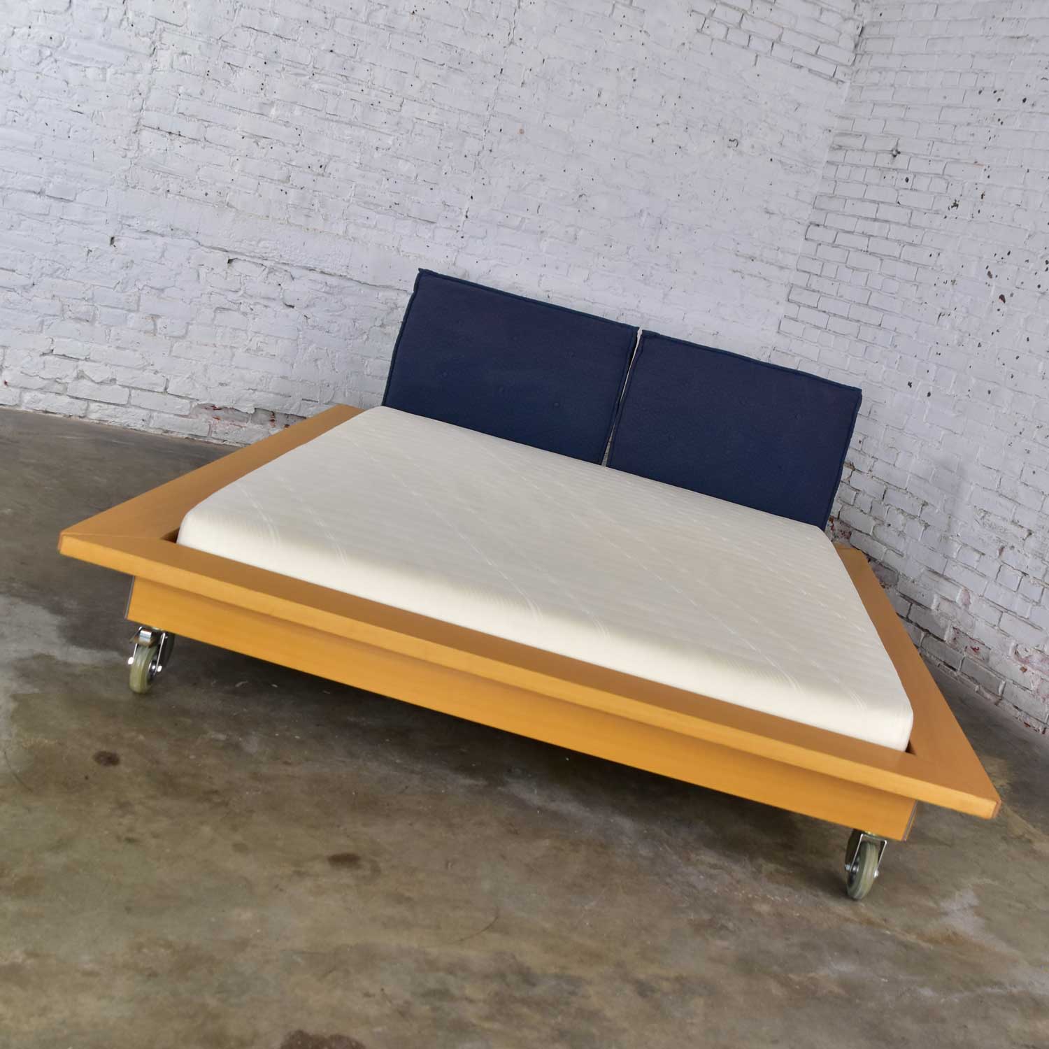 Ligne Roset Parallele Postmodern European King Size Platform Bed Attributed to Peter Maly