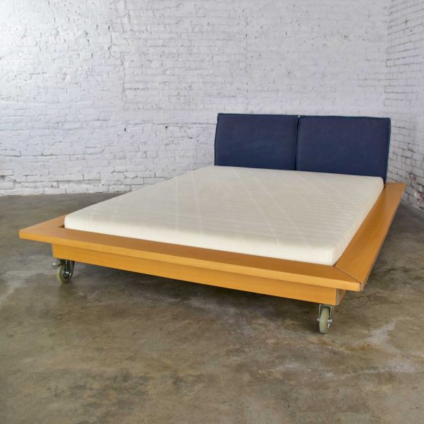 Ligne Roset Parallele Postmodern European King Size Platform Bed Attributed to Peter Maly