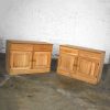 Vintage Ranch Oak Pair of Small Credenzas or Buffet Cabinets by A. Brandt Company