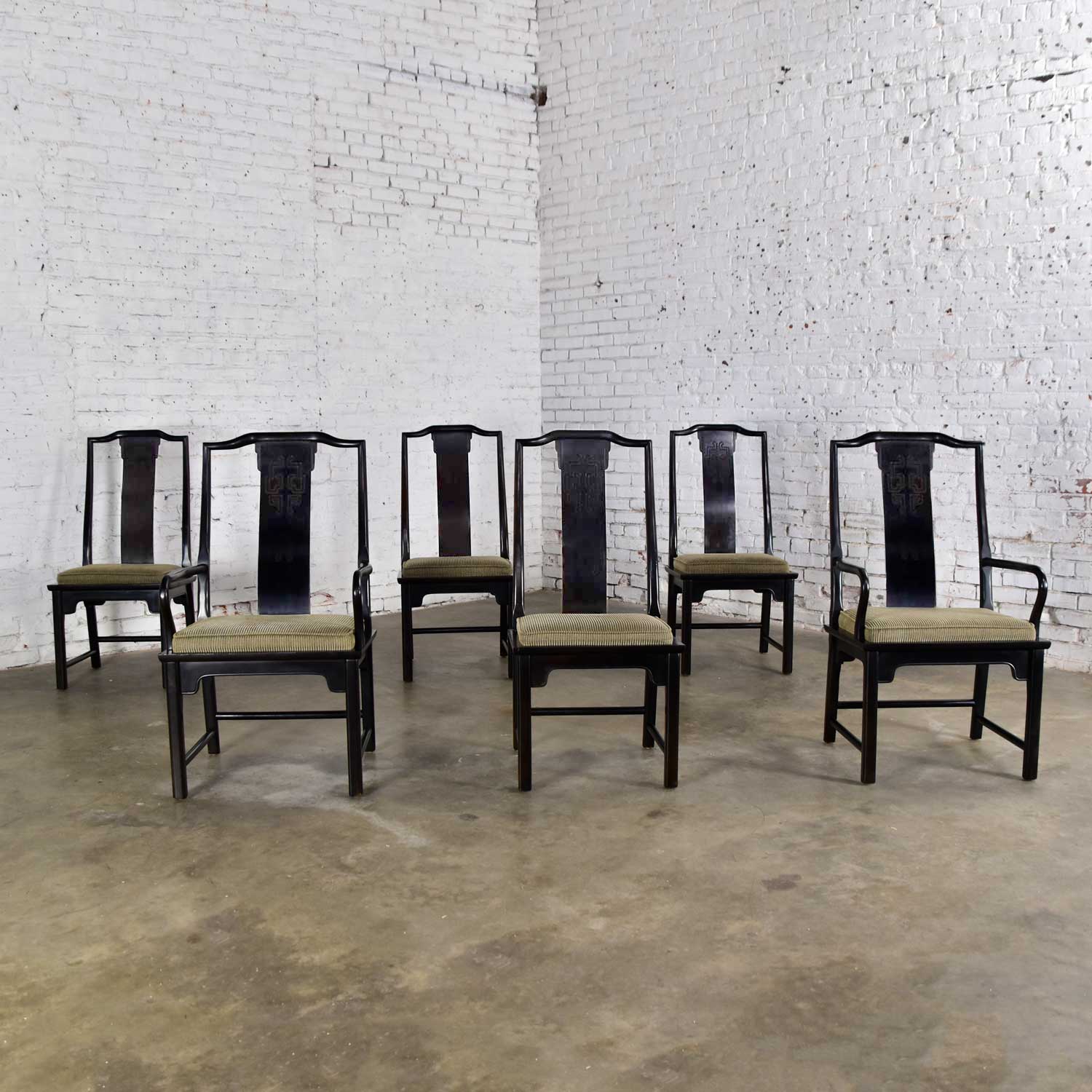 Chin Hua Dining Chairs Set Six 4 Side & 2 Armchairs by Raymond K. Sobota for Century Furniture
