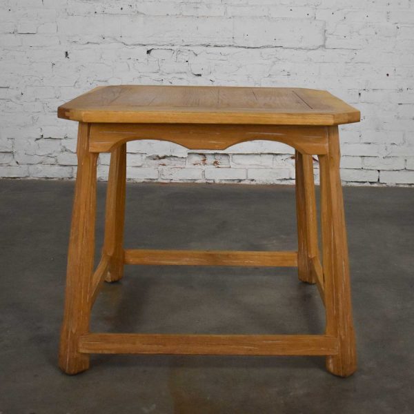 Larger Ranch Oak Lamp Table End Table with Natural Oak Finish by A. Brandt Company