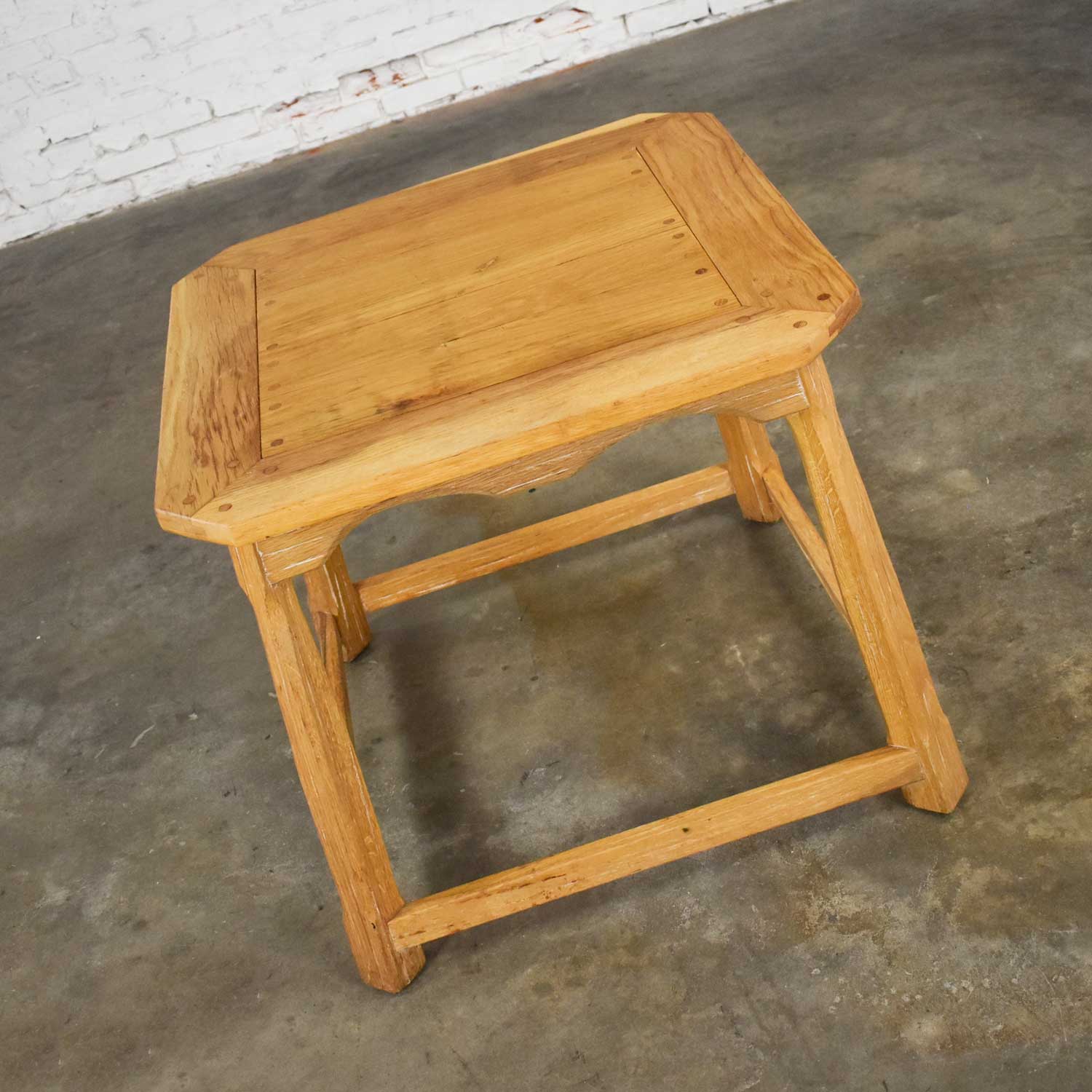 Larger Ranch Oak Lamp Table End Table with Natural Oak Finish by A. Brandt Company