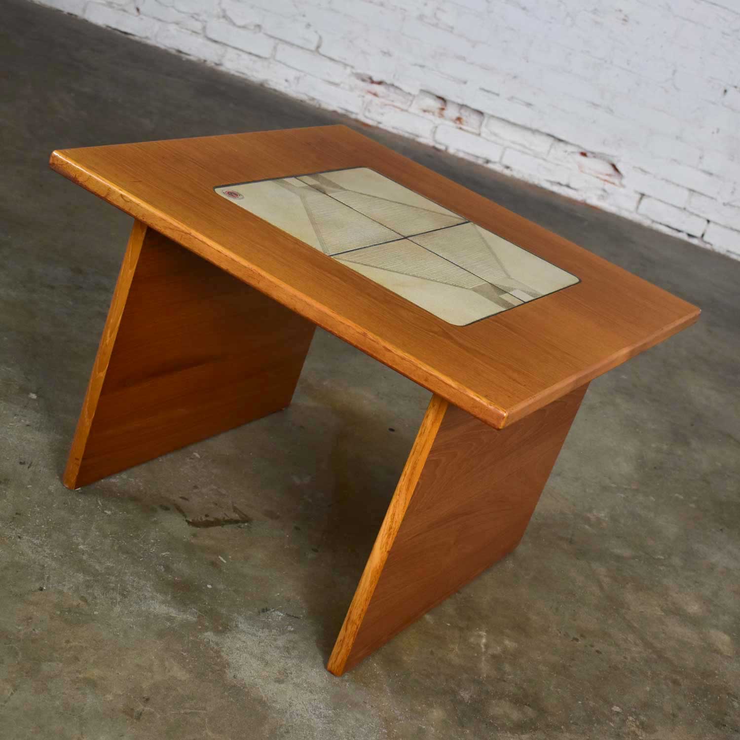 MCM Scandinavian Teak Side Table or End Table with Tile Insert by Poul H. Poulsen for Gangso Mobler