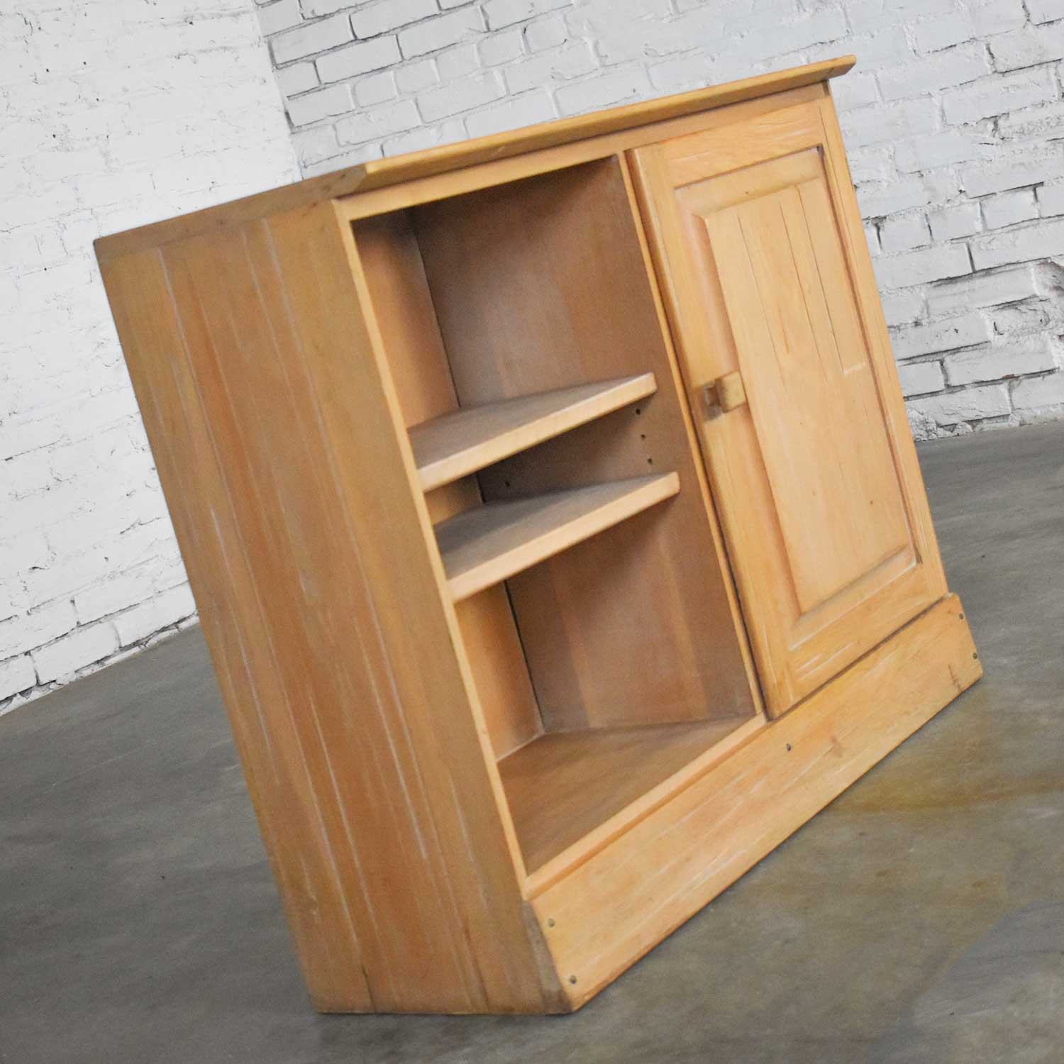 Ranch Oak Small Credenza End Table Cabinet or Nightstand with Natural Oak Finish by A. Brandt