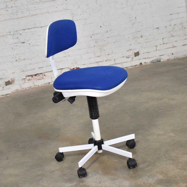 Rabami Made in Denmark Task Chair Blue & White Attributed to Kevi by Jorgen Rasmussen