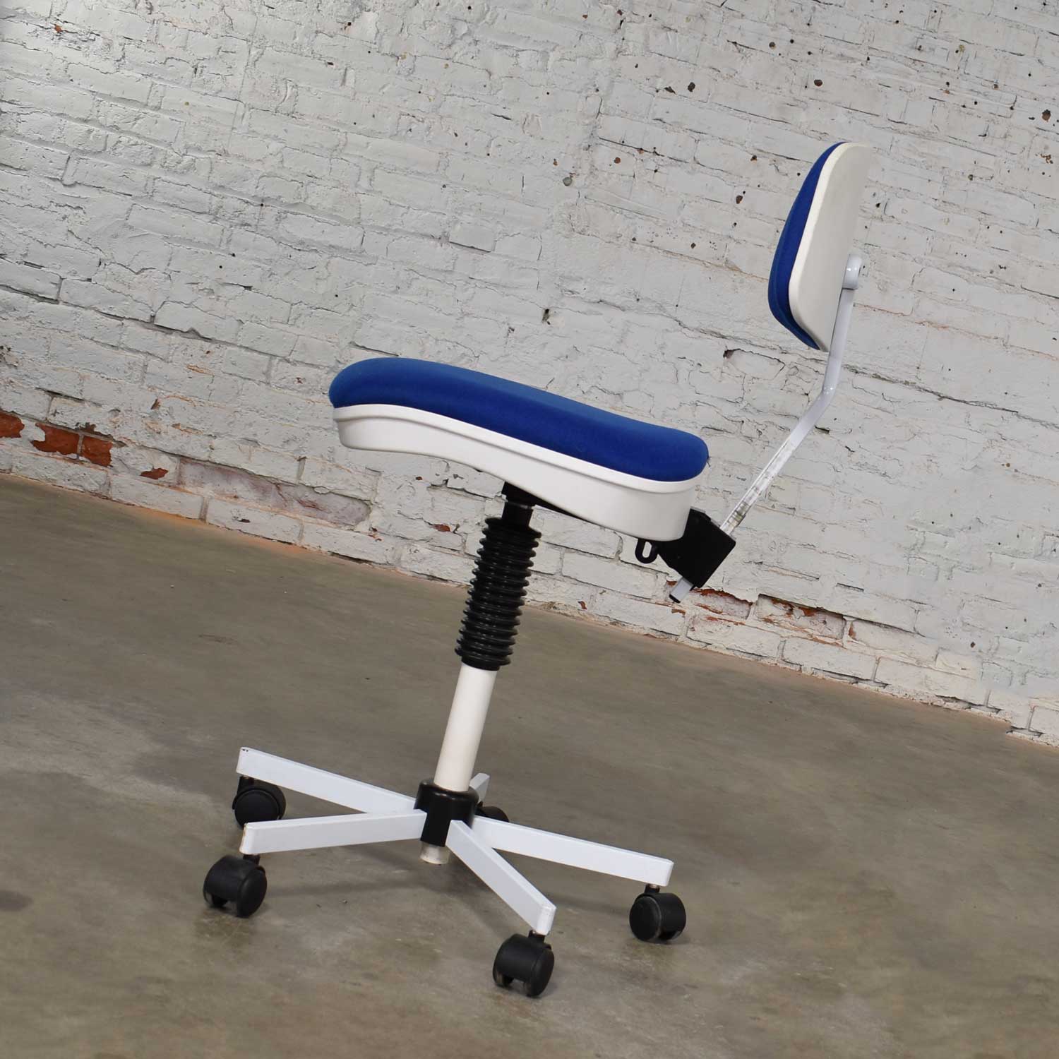 Rabami Made in Denmark Task Chair Blue & White Attributed to Kevi by Jorgen Rasmussen