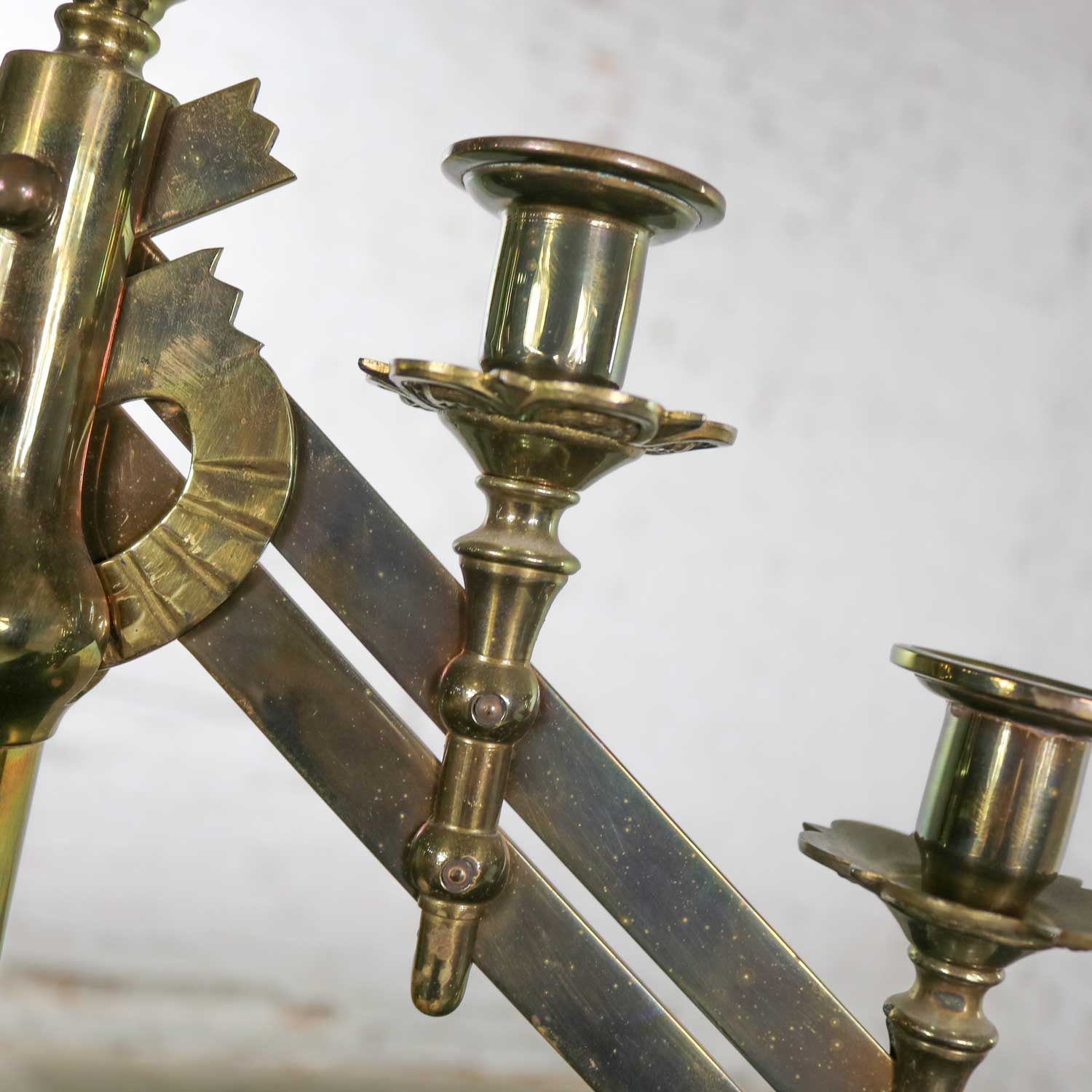 Vintage Brass Adjustable Traditional Menorah or Candelabra