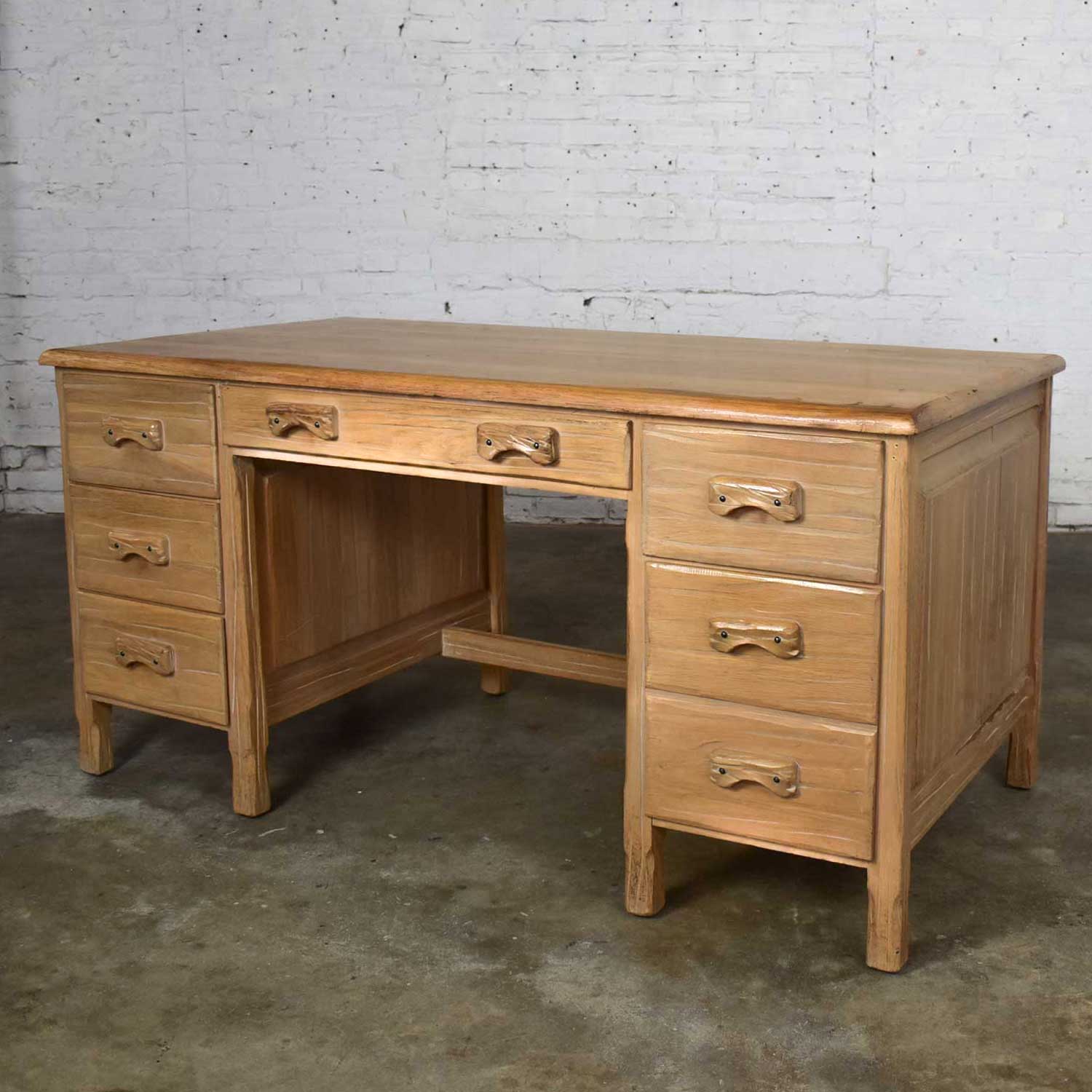 Vintage Ranch Oak Desk with Honey Oak Finish by A. Brandt Company