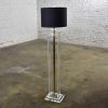 Art Deco Revival Hollywood Regency Lucite and Brass Plate Floor Lamp